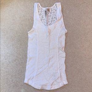 Lace ribbed tank